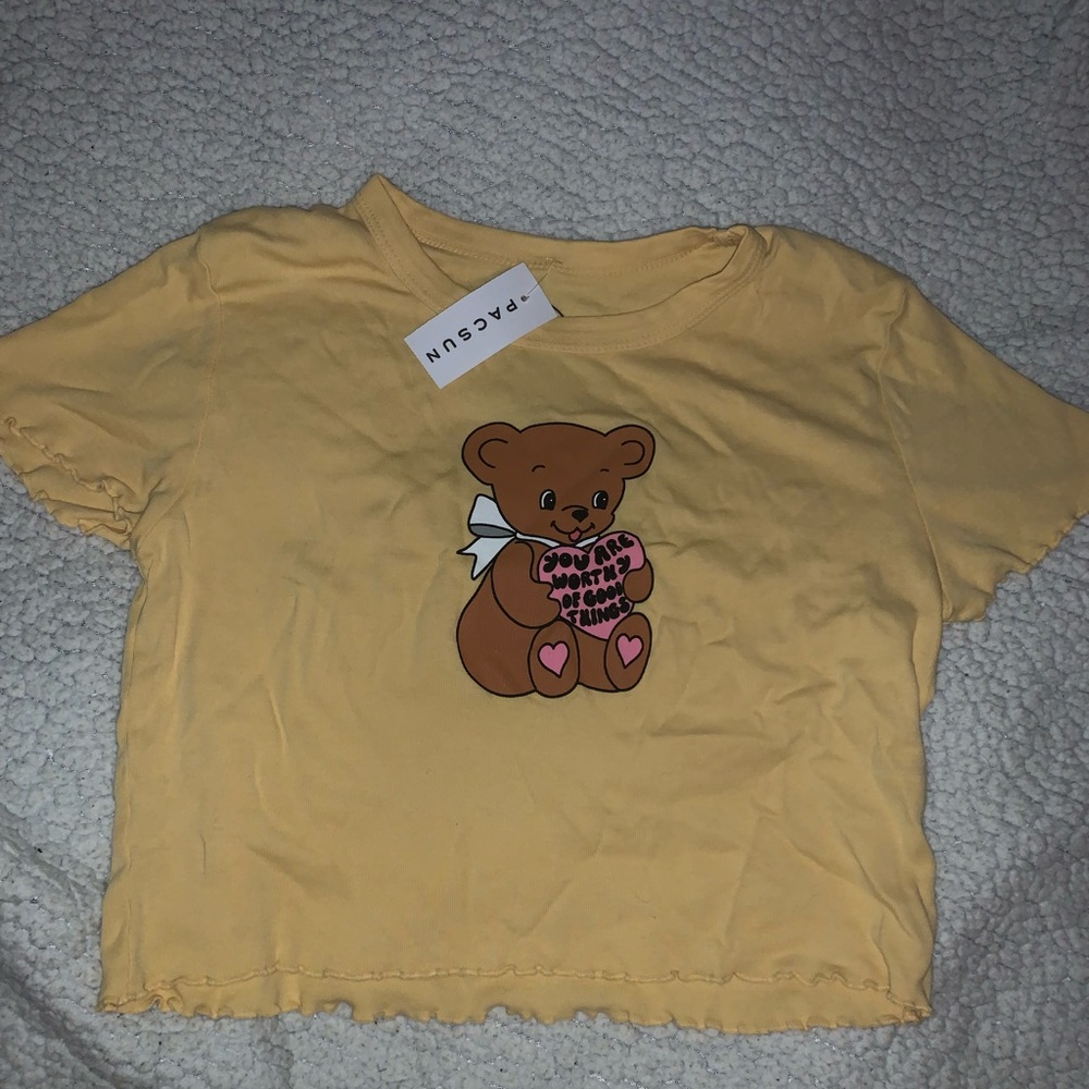 PacSun Teddy Bear Tee “You are worthy of good things”